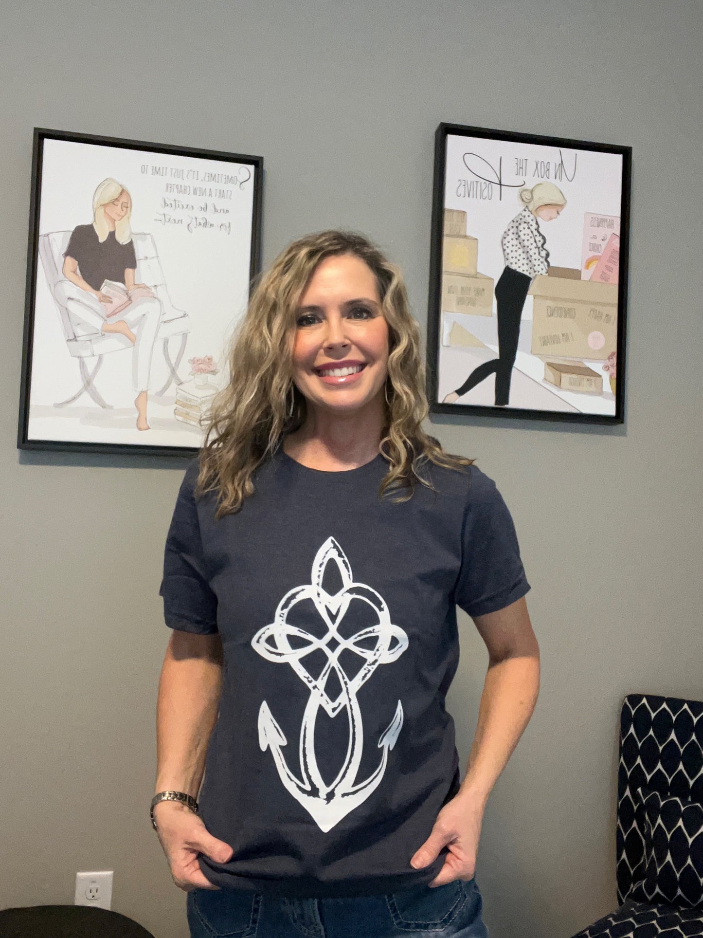 T-Shirt - Infinity Anchor - Short Sleeve - Heather Navy