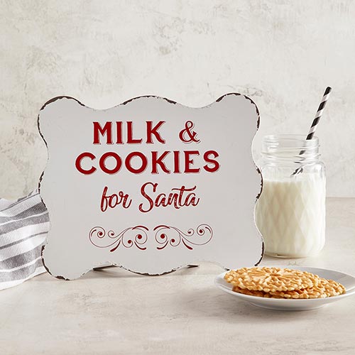 Metal Sign - Milk & Cookies