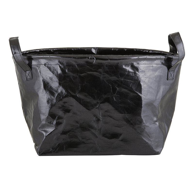 Washable Paper Storage Tote - Metallic Black