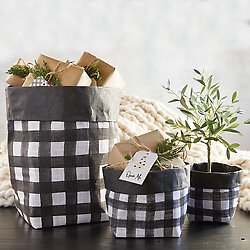 Large Holder - Buffalo Check Linen