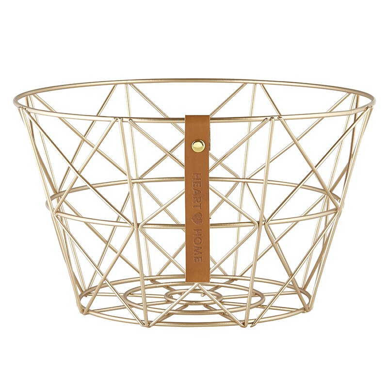 Wire Basket - Gold - Round