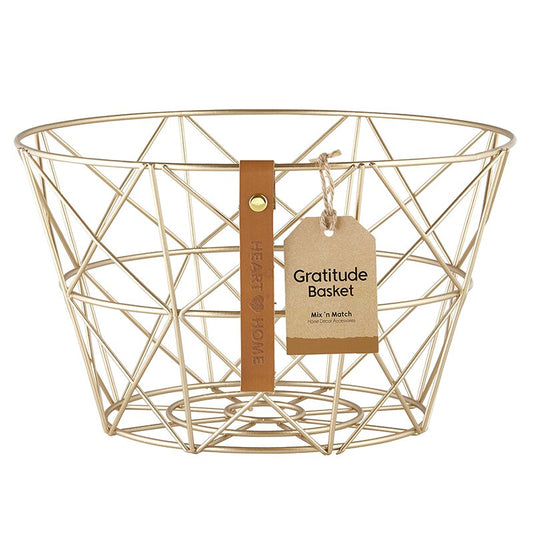 Wire Basket - Gold - Round