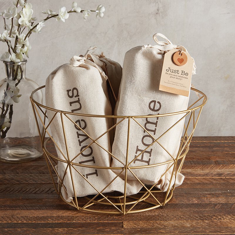 Wire Basket - Gold - Round
