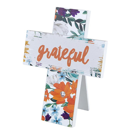 Tabletop Easel Cross - Grateful