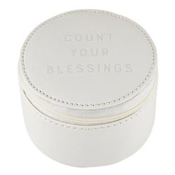Vegan Leather -Travel Table Clock with Alarm - Blessings