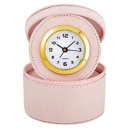 Vegan Leather -Travel Table Clock with Alarm - Joyful Life