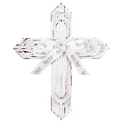 Wooden Cross - White 11"X 9"
