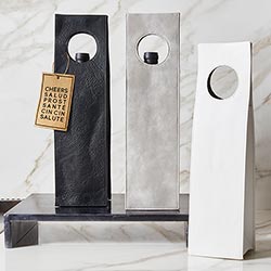 Vegan Leather Wine Bag - White