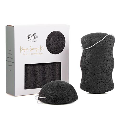 Konjac Gentle Exfoliating Sponge Set - Charcoal