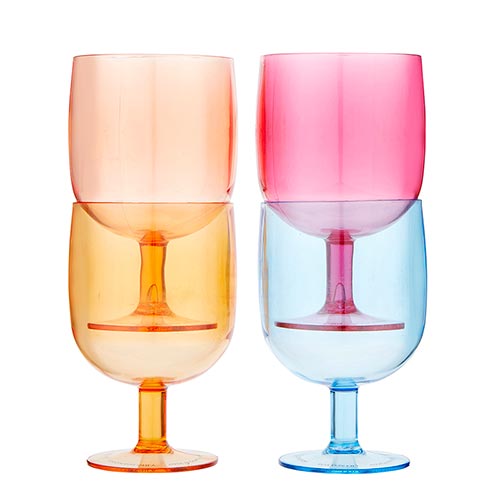 Stackable Wine Glasses Set - Multicolor - Set of 4