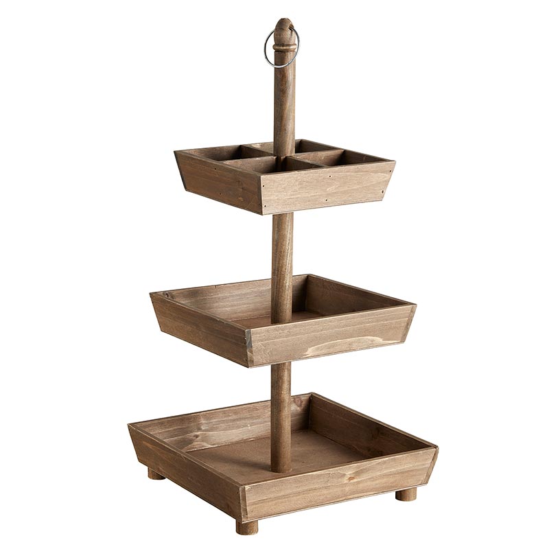 Wooden Rectangle - 3-Tier Stand