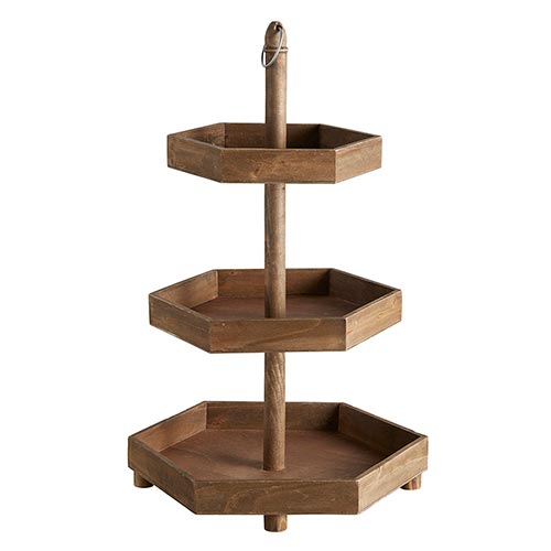 Wooden Hexagon - 3-Tier Stand