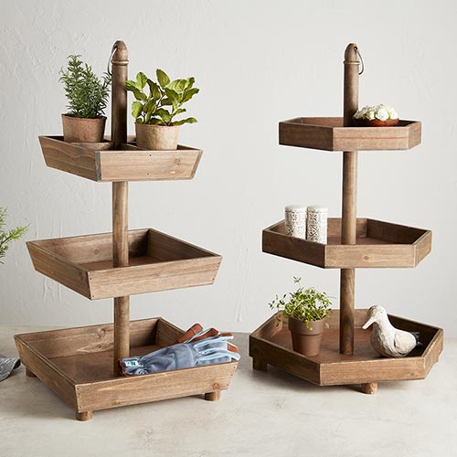 Wooden Hexagon - 3-Tier Stand