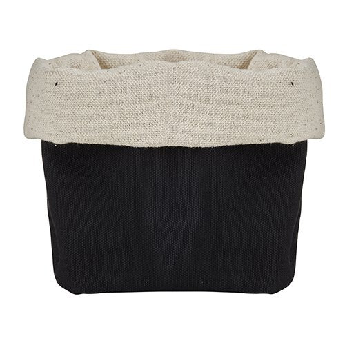 Linen Bread Pouch - Natural/Black