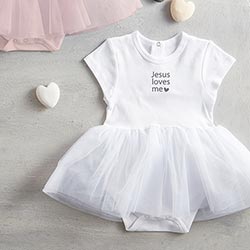 Snap-shirt Tutu Dress - Jesus Loves Me