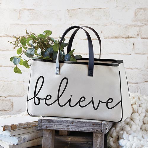 Large Canvas Tote - Believe