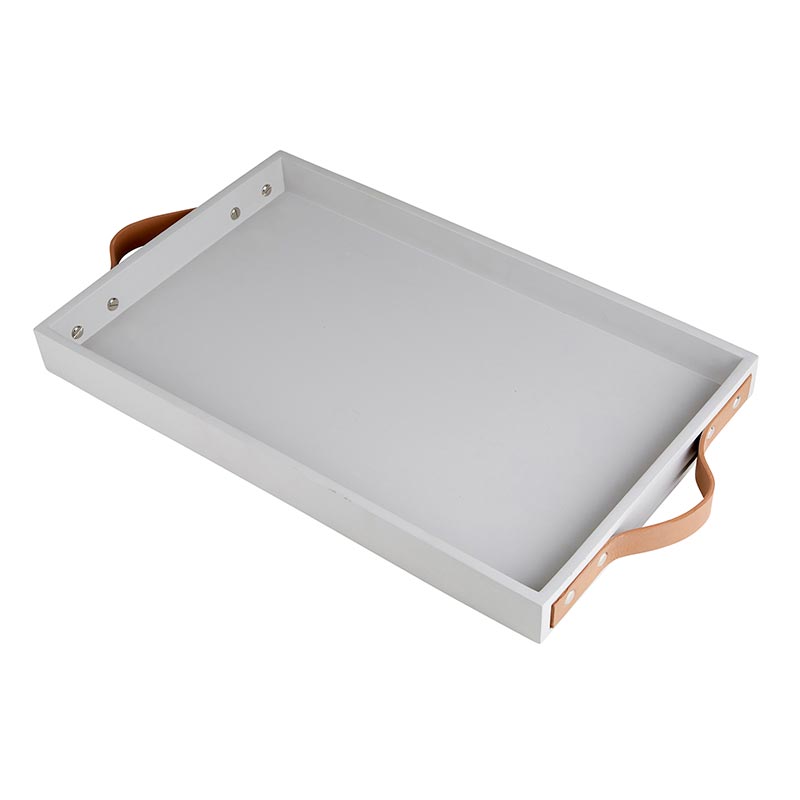 Cement Tray with Genuine Leather Handles