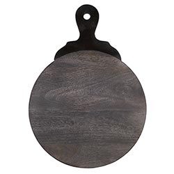 Wood Board with Carved Marble Handle - Black