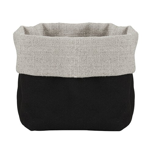 Linen Bread Pouch - Grey/Black